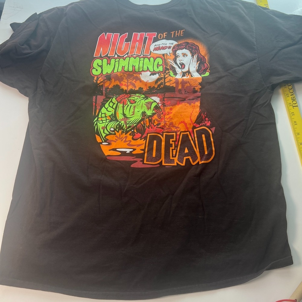 Night of the Swimming Dead T-shirt Size 2XL Black Aim For The Head Horror Gildan